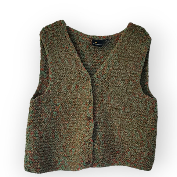 Liz Claiborne Sweaters - Vintage Liz Sport Chunky Knit Confetti Multicolor Sweater Vest L Y2K Cabin Core